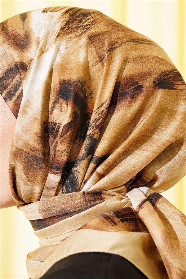 Brush Patterned Scarf Beige