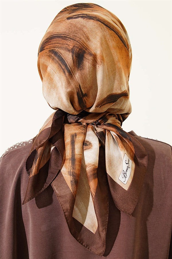 Brush Patterned Scarf Coffee