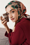 Brush Patterned Soft Scarf Beige