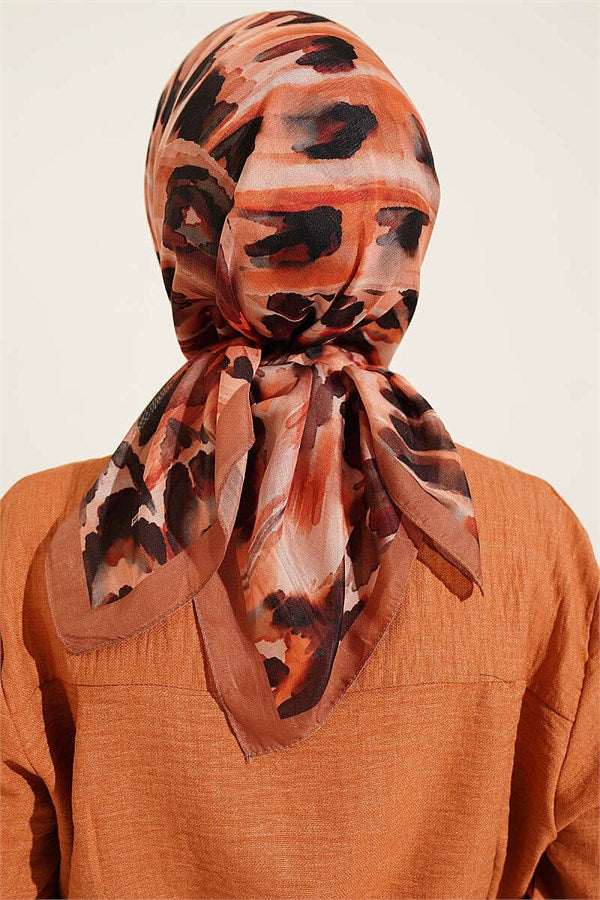Brush Patterned Soft Scarf Camel