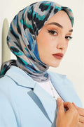 Brush Pattern Soft Scarf Grey
