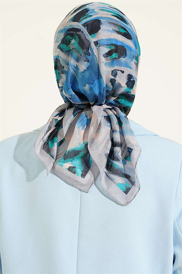Brush Pattern Soft Scarf Grey