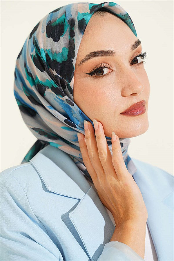 Brush Pattern Soft Scarf Grey