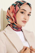 Brush Patterned Soft Scarf, Rose Pink