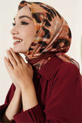 Brush Patterned Soft Scarf, Terracotta