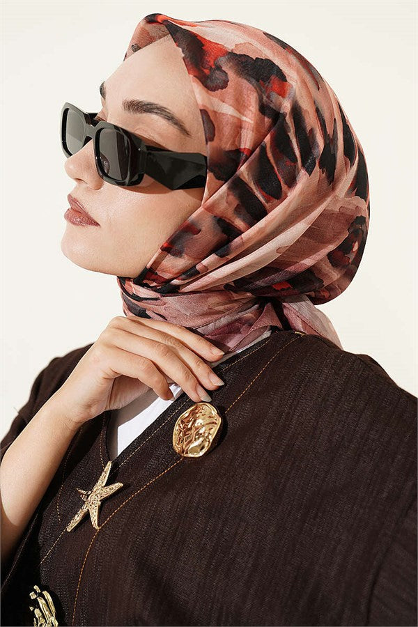 Brush Patterned Soft Scarf Latte