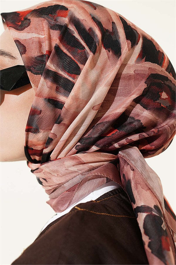 Brush Patterned Soft Scarf Latte