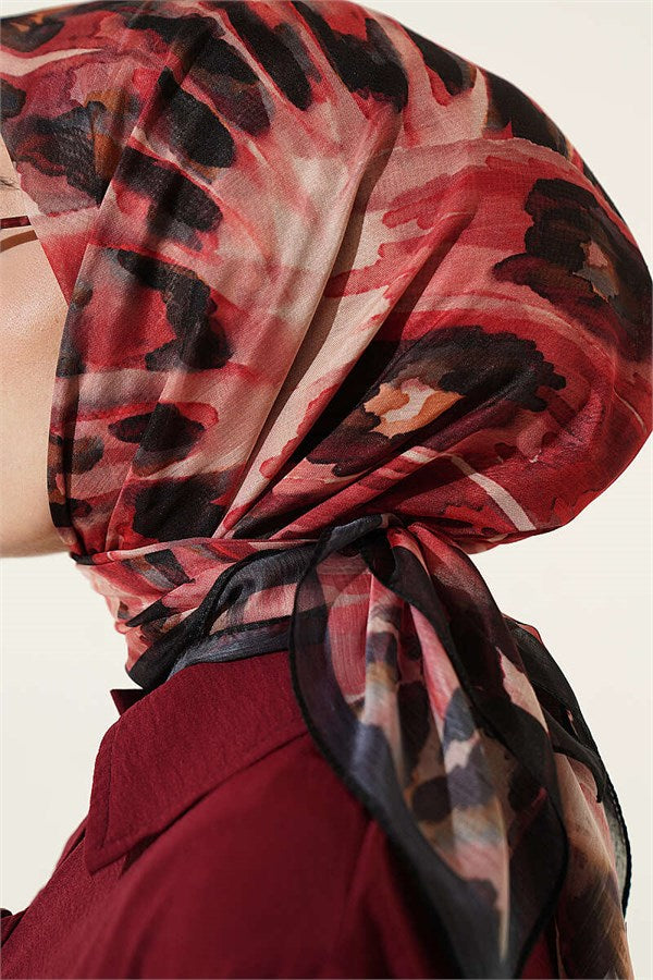 Brush Pattern Soft Scarf Black