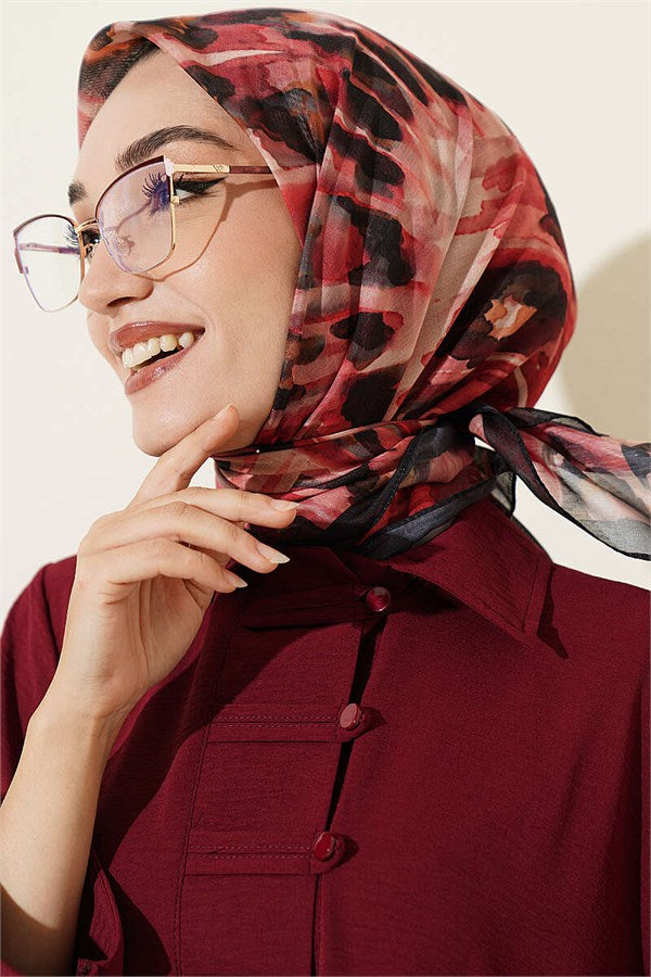 Brush Pattern Soft Scarf Black