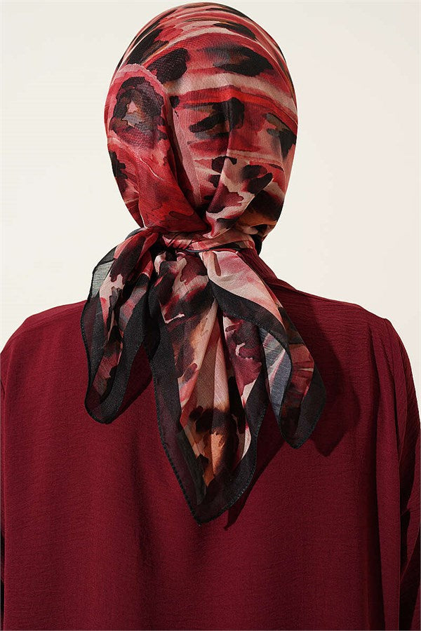 Brush Pattern Soft Scarf Black