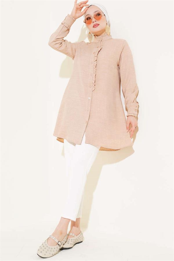 Ruffle Detailed Tunic Camel