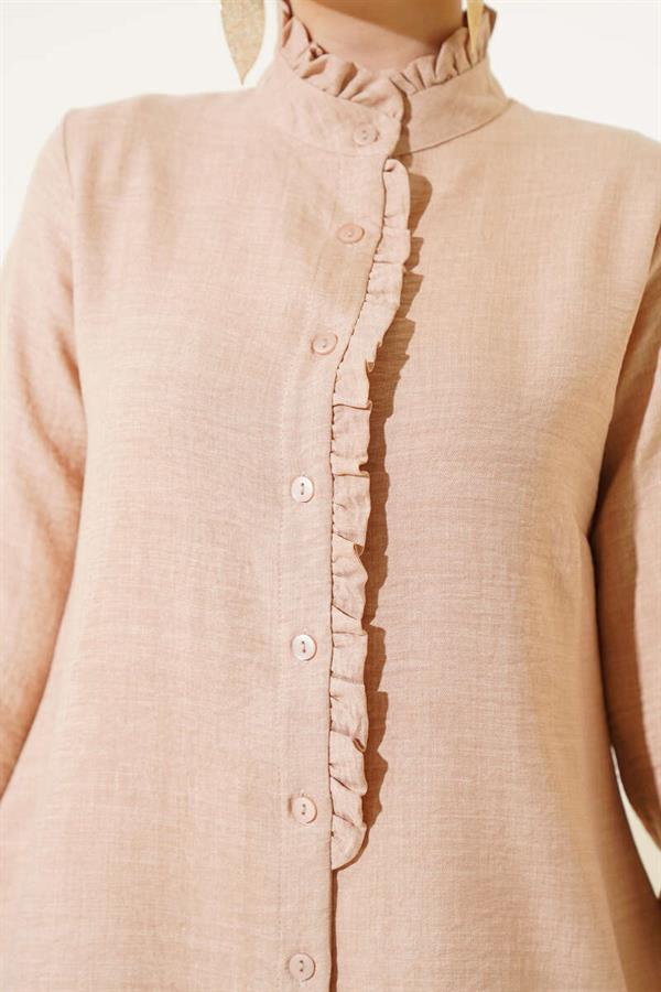 Ruffle Detailed Tunic Camel