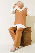 Ruffle Detailed 3 Piece Set Camel