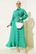 Frilled Buttoned Dress Benetton