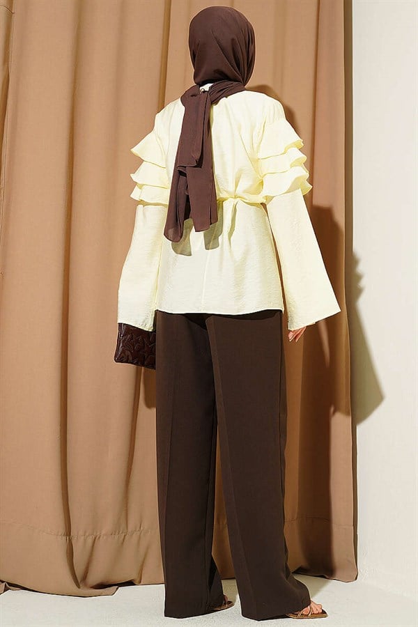 Yellow Tunic with Ruffled Belt