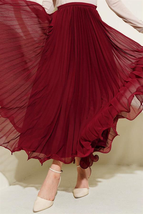 Ruffle Tulle Skirt Burgundy