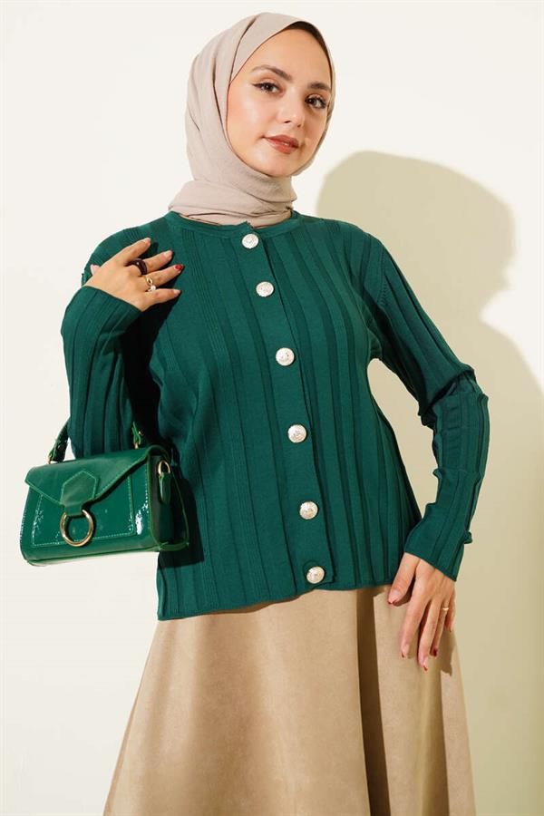 Corduroy Buttoned Knitwear Cardigan Nefti