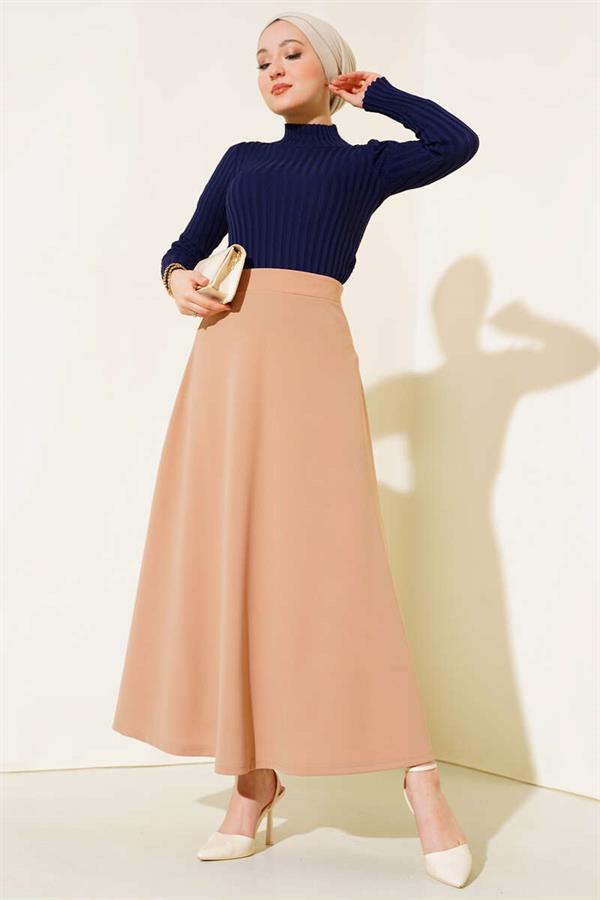 Elastic Ribbed Knitwear Sweater Navy Blue