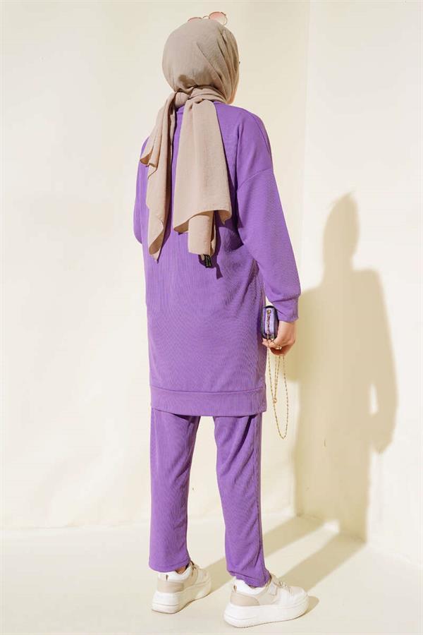 Corduroy Vest 2 Piece Set in Lilac