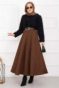 Ribbed Mevlana Skirt Coffee