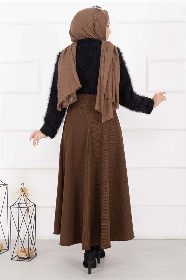 Ribbed Mevlana Skirt Coffee