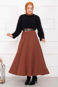 Ribbed Mevlana Skirt in Tan