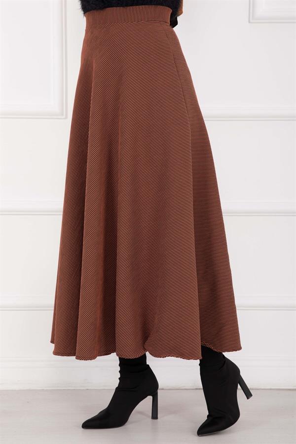 Ribbed Mevlana Skirt in Tan