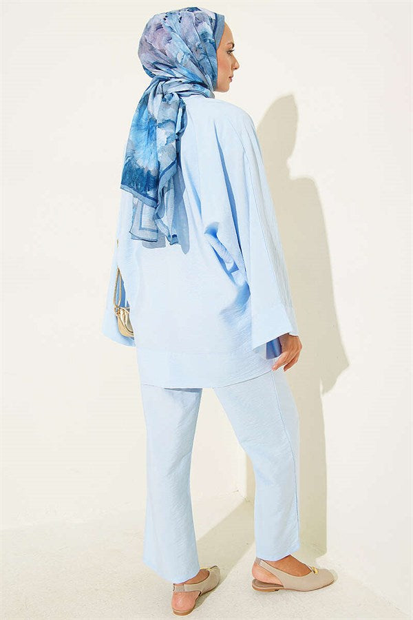 Kimono 2 Piece Set with Bow Detail, Blue