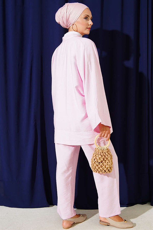 Pink Kimono 2 Piece Set with Bow Detail