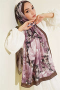 Floral Nature Bamboo Crush Shawl Camouflage Green