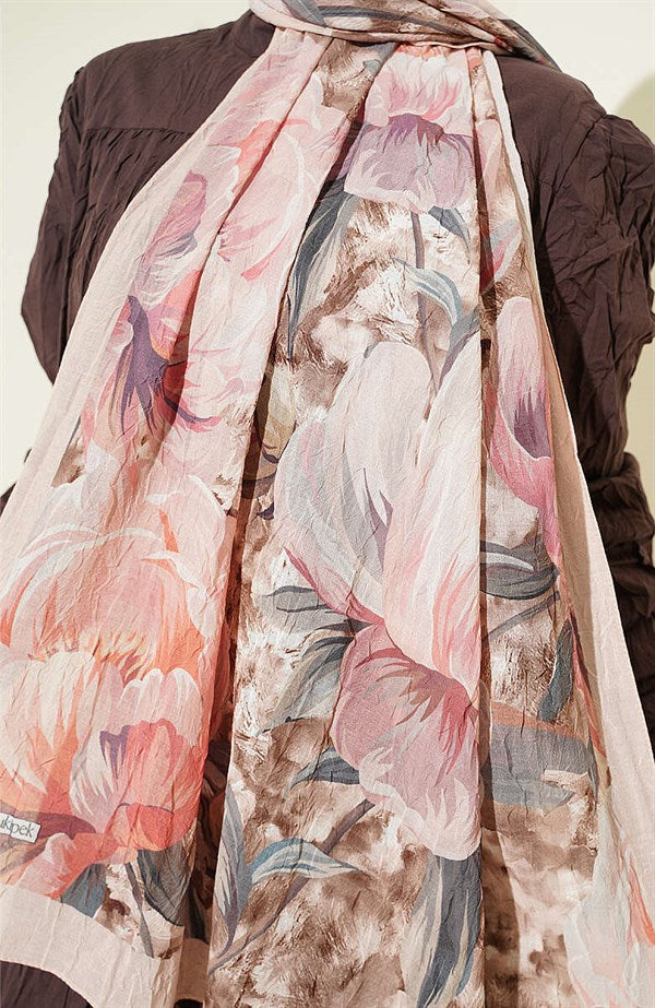Floral Nature Bamboo Crush Shawl Stone