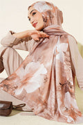 Flower Digital Print Scarf Latte