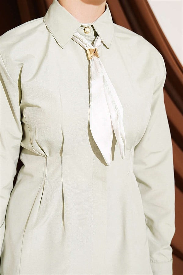 Scarf Waist Dart Shirt Mint