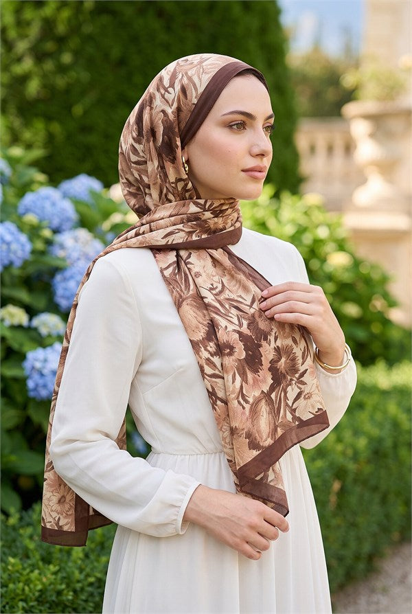 Garden Floral Scarf Series Coffee