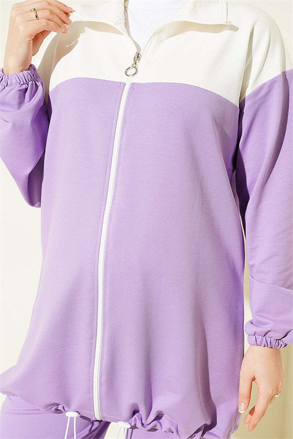 Two-Piece Set with Elasticated Ankles, Lilac