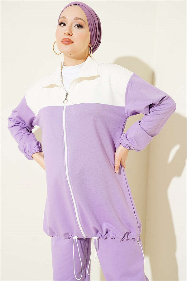 Two-Piece Set with Elasticated Ankles, Lilac