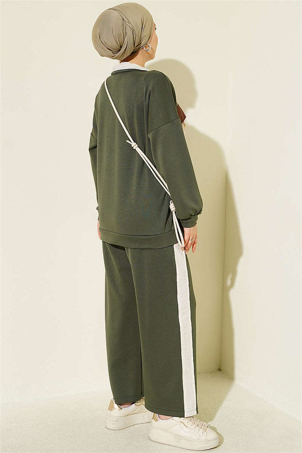 2 Piece Set with Double Pocket Detail, Khaki