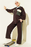 2 Piece Set with Double Pocket Detail, Coffee Color