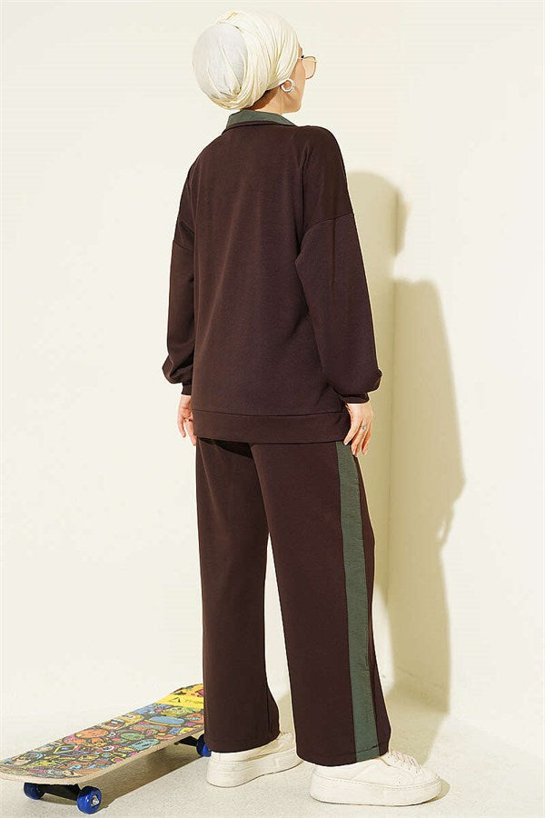 2 Piece Set with Double Pocket Detail, Coffee Color