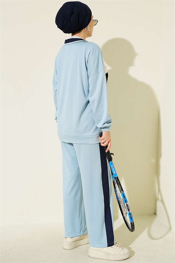 2 Piece Set with Double Pocket Detail, Blue