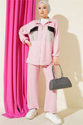 2 Piece Set with Double Pocket Detail, Pink, with Trim