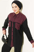 Trimmed Plaid Shirt, Plum
