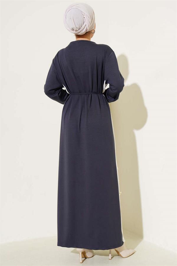 Loysha Dress with Garnished Rope Belt, Smoke
