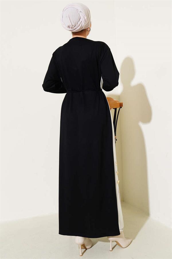 Garnished Rope Belted Loysha Dress Black