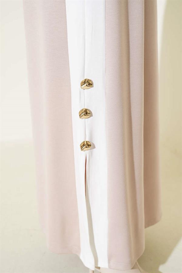 Garnished Rope Belted Loysha Dress Stone