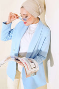 Trimmed Double-Breasted Jacket Ice Blue