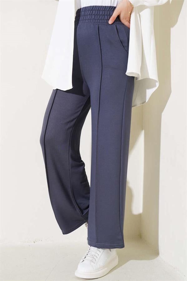 Wide Waist Elasticated Pullover Trousers Smoke