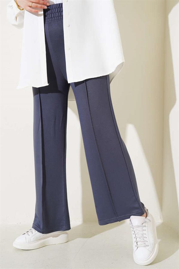 Wide Waist Elasticated Pullover Trousers Smoke