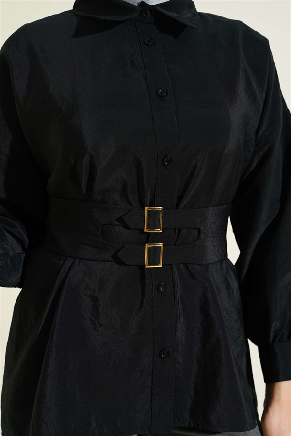 Wide Waistband Shirt Black