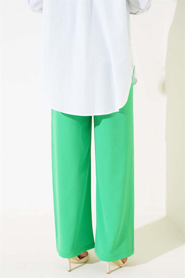Wide Leg Elastic Waist Trousers Benetton